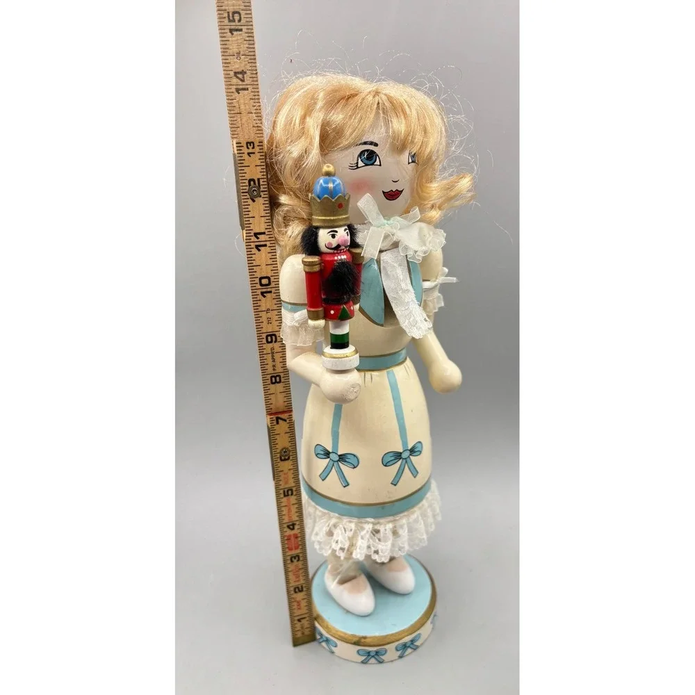 Santas Workshop Clara Wooden Nutcracker Holding Mini Soldier 14.5